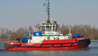 Corvus Energy is the leading provider of marine battery energy storage systems to power electric and hybrid tugboats. Pictured is one of the first hybrid electric tugboats delivered with a Corvus battery system.